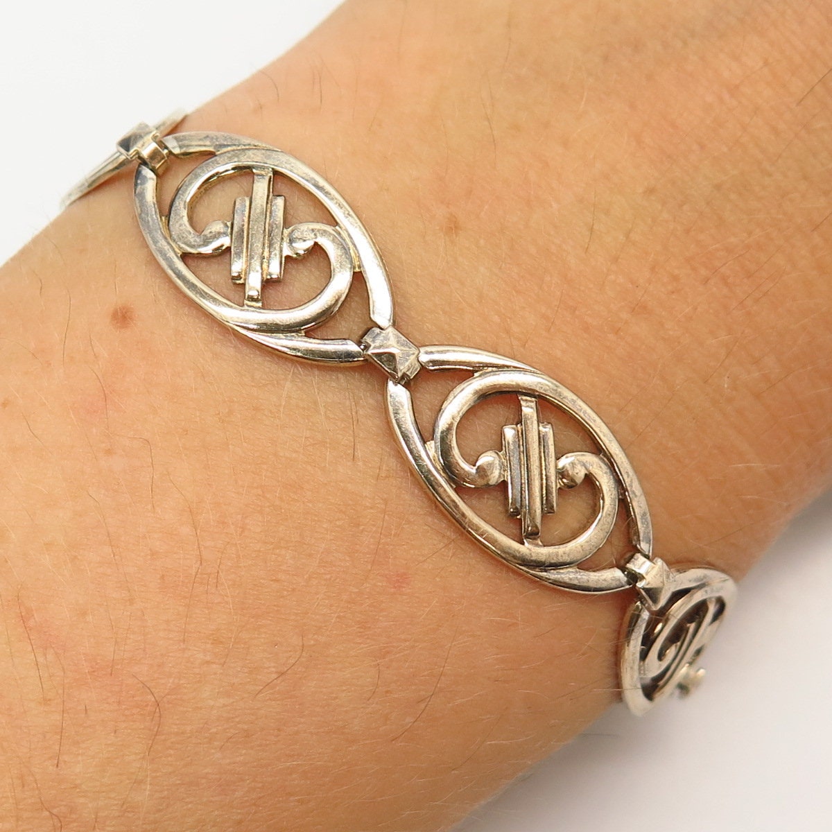 925 Sterling Silver / 1/20 14K Vintage Symmetalic Fancy Link