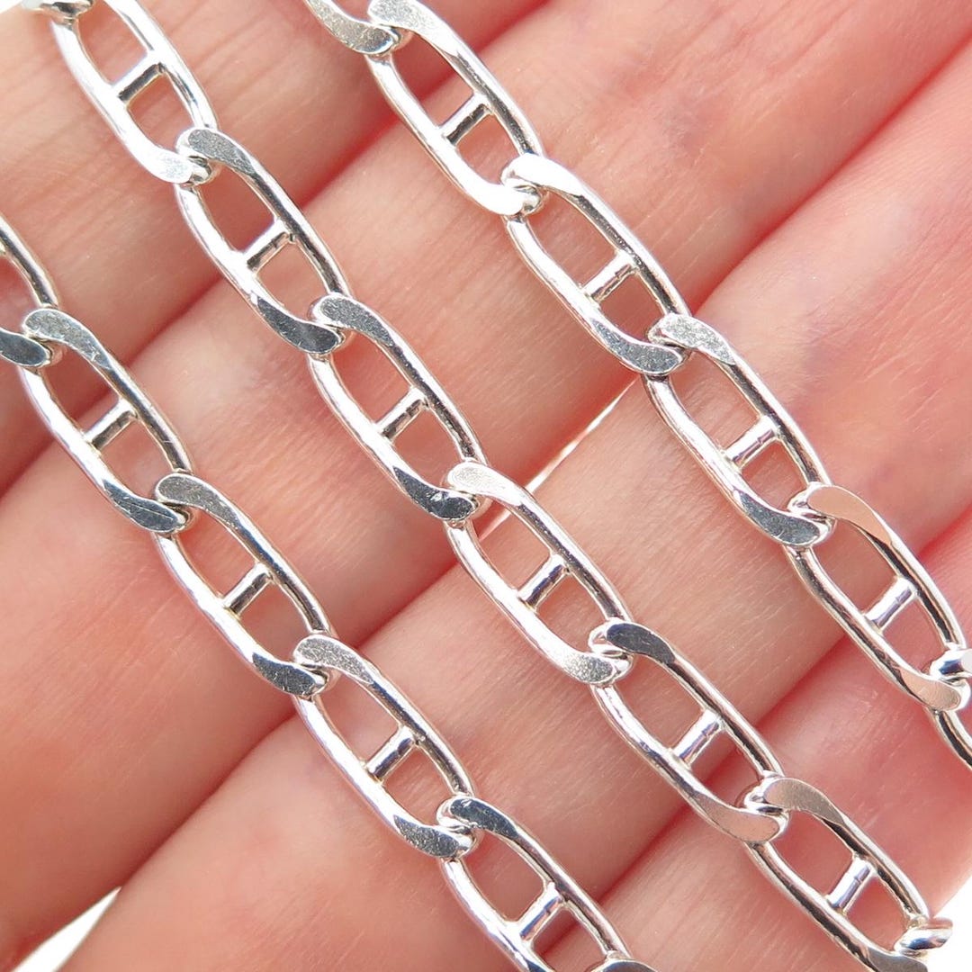メキシコ 925 シルバー MD28V シンプル フィガロチェーン ヴィンテージ MD28V 925 Sterling Silver Vintage Mexico Anchor Mariner Chain