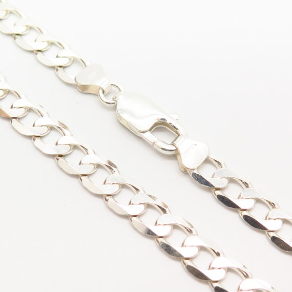 925 Sterling Silver Classic Cuban Chain Necklace … - image 3