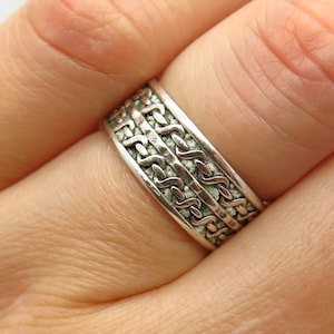 925 Sterling Silver Braided Design Band Ring Size 6 1/4