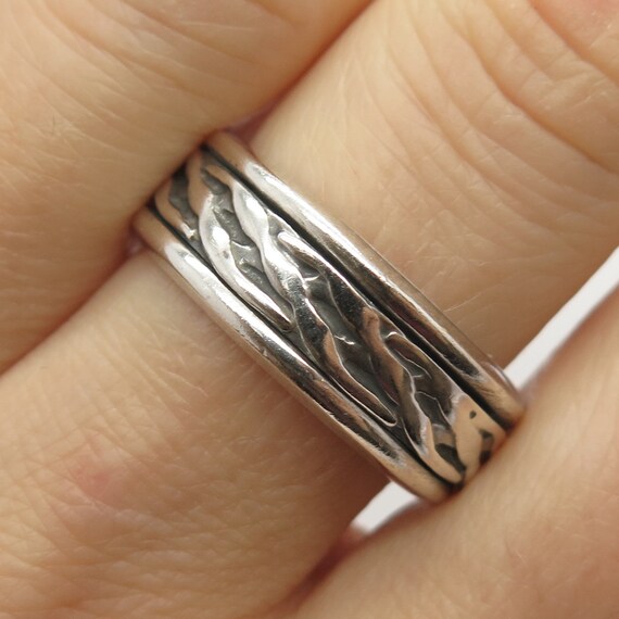 925 Sterling Silver Vintage Wicker Band Ring Size 9 1/4 - Etsy