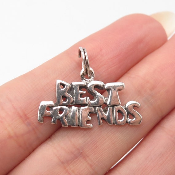 925 Sterling Silver Vintage "Best Friends" Charm … - image 1