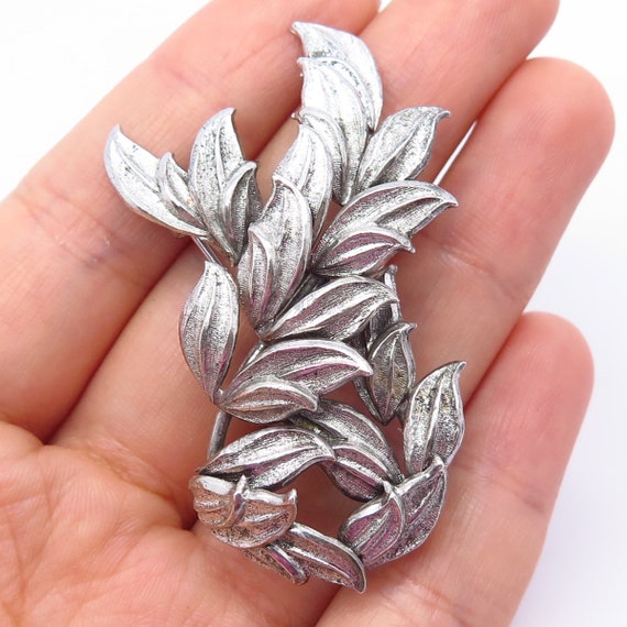 925 Sterling Silver Vintage Carl Art Leaf Pin Bro… - image 1