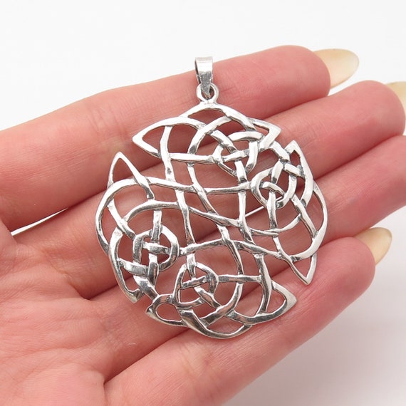 925 Sterling Silver Vintage Celtic Pendant - image 1