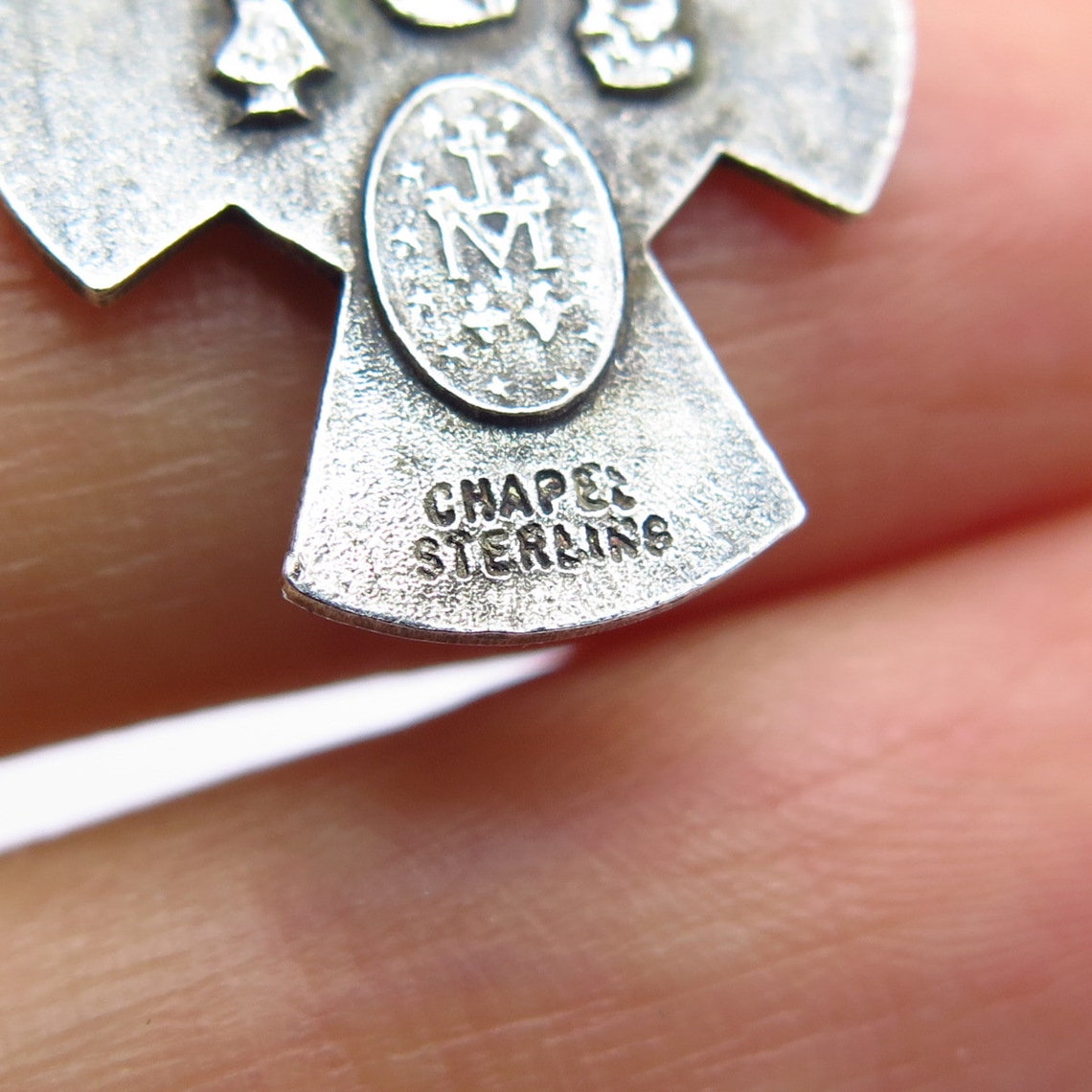 925 Sterling Silver Antique Chapel 4Way Cross Medal Pendant Etsy