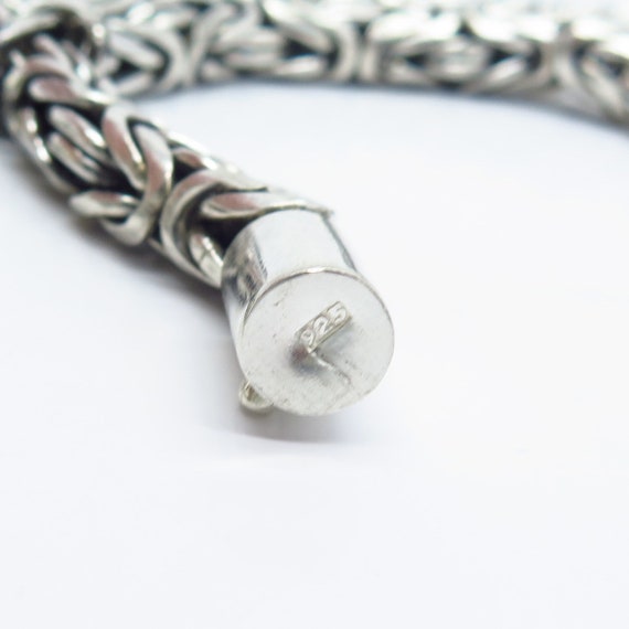 925 Sterling Silver Vintage Byzantine Chain Neckl… - image 4