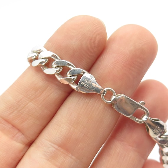 925 Sterling Silver Vintage Italy Cuban Chain Necklace 21
