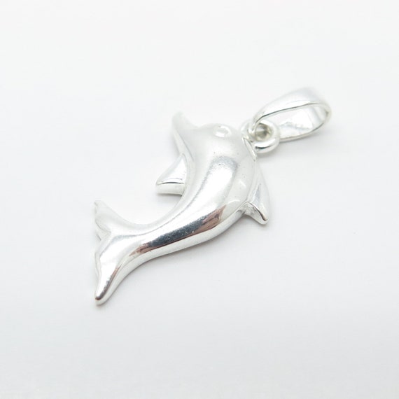 925 Sterling Silver Vintage Friendly Dolphin Char… - image 5
