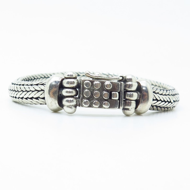 925 Sterling Silver Thick Braided Bracelet 6.5