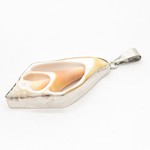 950 Silver Vintage Real Sea Shell Pendant - image 5