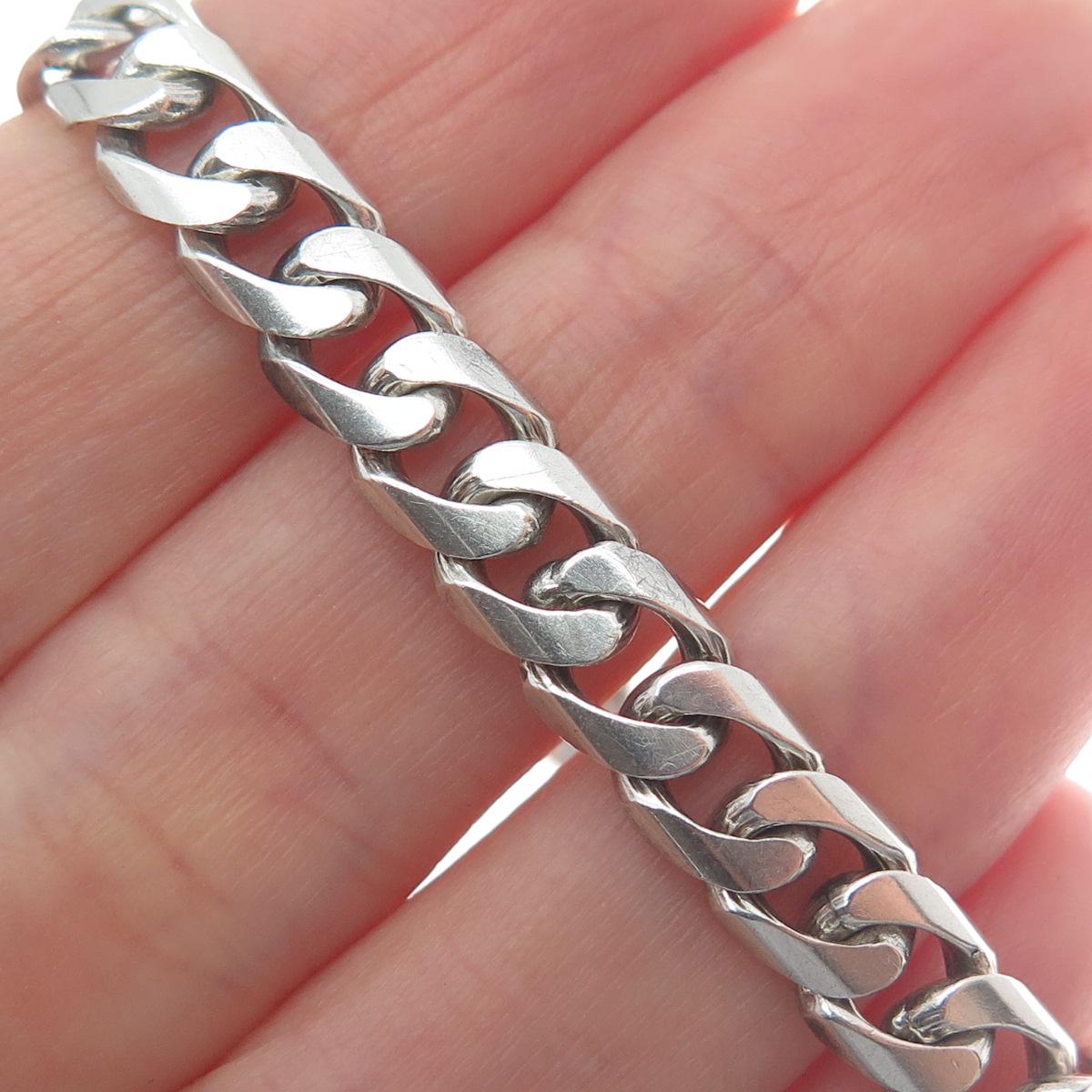 900 Silver Vintage AEP Mexico ID Curb Link Bracelet 7