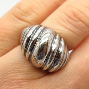 925 Sterling Silver Vintage Shell Design Ring Size 7