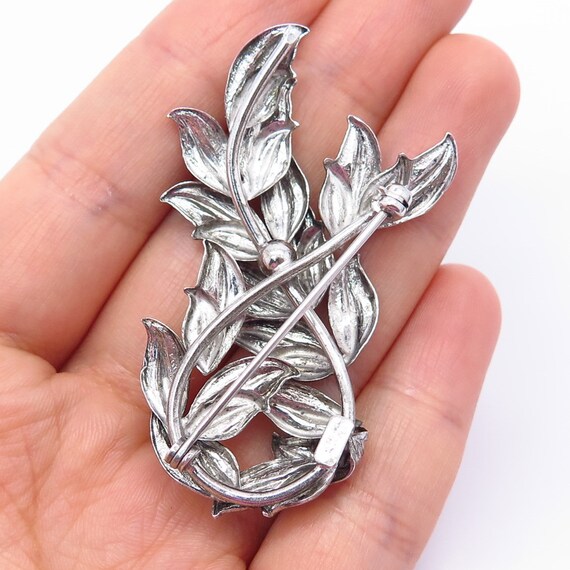 925 Sterling Silver Vintage Carl Art Leaf Pin Bro… - image 2