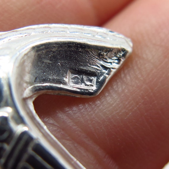 925 Sterling Silver Vintage Egyptian Pharaoh Pend… - image 4
