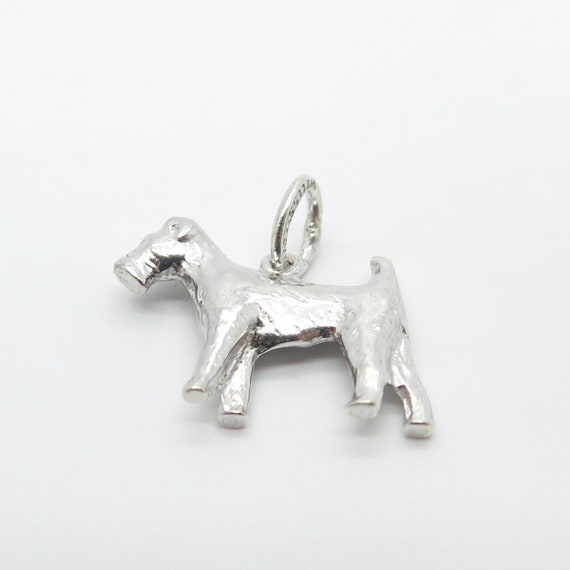 925 Sterling Silver Vintage Wells Dog Charm Penda… - image 4