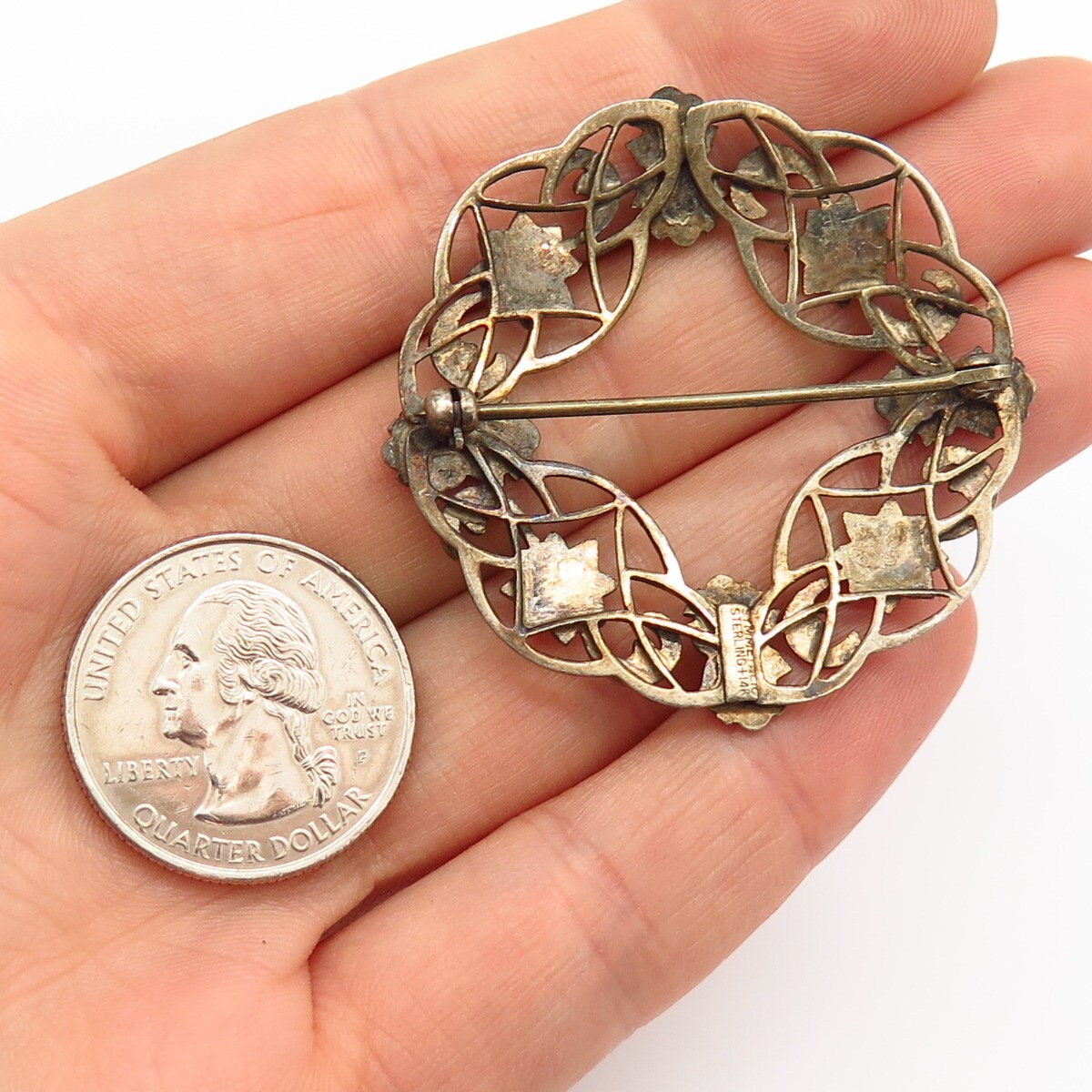 極美品  91 Brooch 925 Vintage Vintage Unique Style Brooch 925 Sterling Silver With Cubic