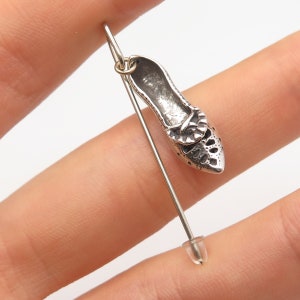 925 Sterling Silver Vintage Lady&#39;s Shoe Lapel Pin