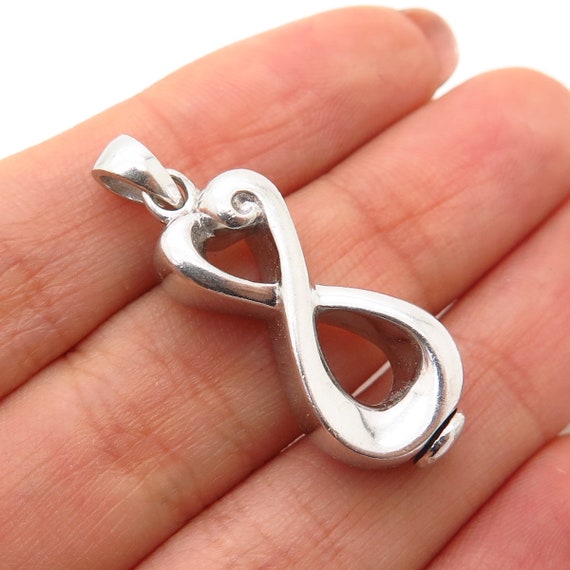 925 Sterling Silver Heart Infinity Design Pendant - image 1