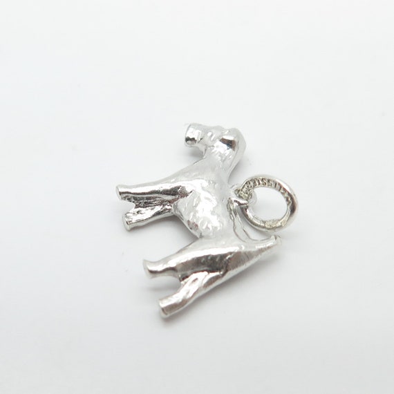 925 Sterling Silver Vintage Wells Dog Charm Penda… - image 5