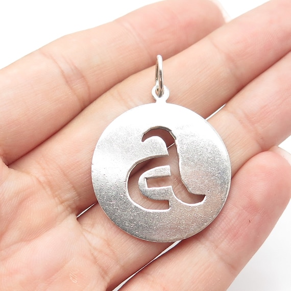 Antiqued Finish Sterling Silver Letter F Disk Charm Antiqued Finish Sterling Silver Letter F Disk Charm