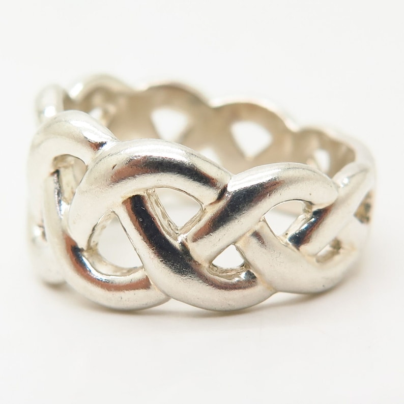 925 Sterling Silver Braided Design Ring Size 10 14