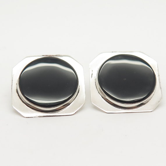 925 Sterling Silver Vintage Real Black Onyx Gem S… - image 3