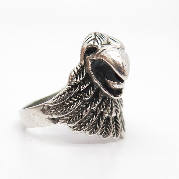 925 Sterling Silver Vintage Eagle Ring Size 9 3/4 - image 7