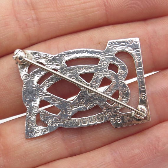 925 Sterling Silver Vintage 1996 SM Dublin Celtic Knot Pin Brooch