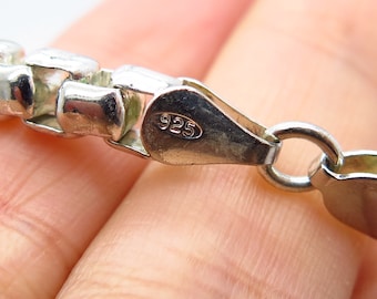 B391 used italy vintage スターリング シルバー925 6.25” 8mm, vintage Italy sterling silver 925 double curb