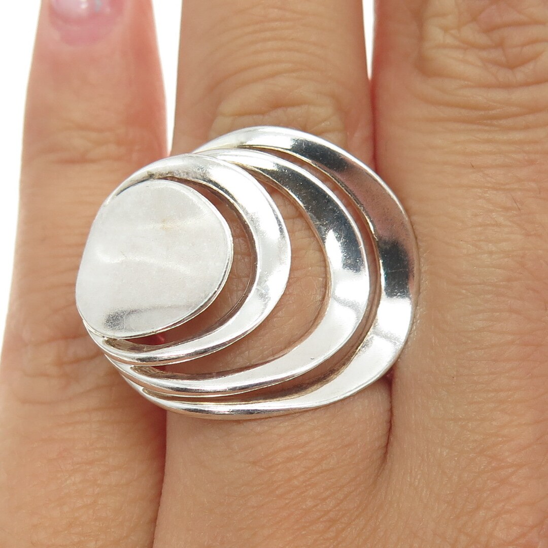 ROBERT LEE MORRIS 925 Sterling Silver Vintage Modernist Ring Size 7.25
