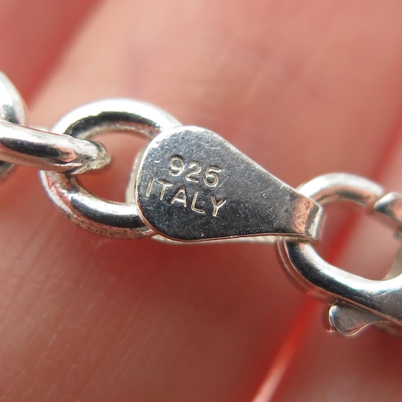 925 Sterling Silver Vintage Italy Luck Chinese Character Cable