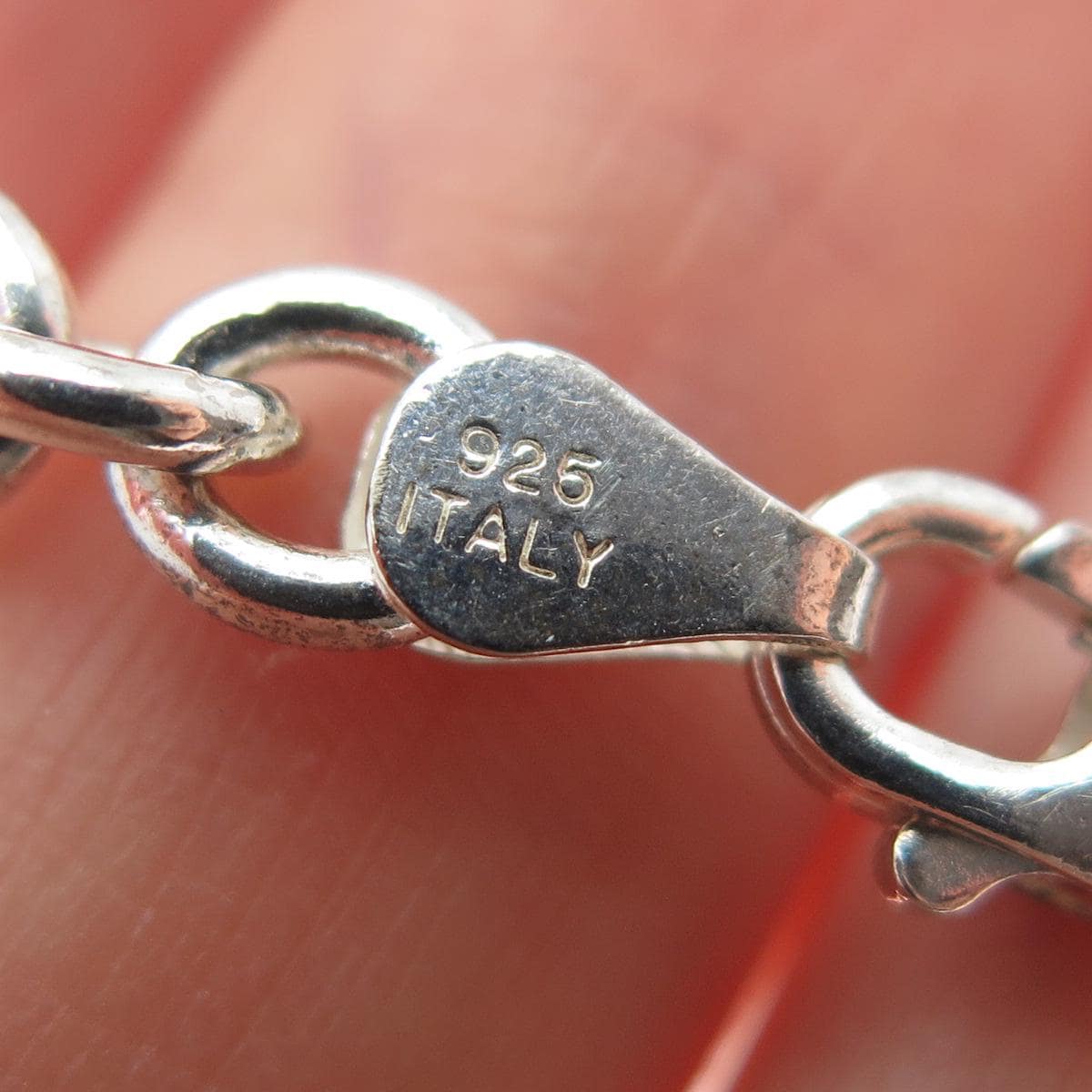 925 Sterling Silver Vintage Italy Luck Chinese Character Cable