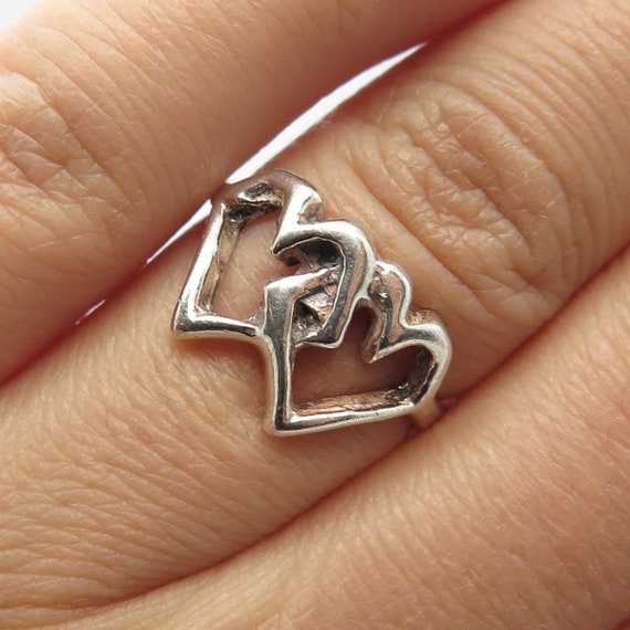Vintage double heart best sale ring