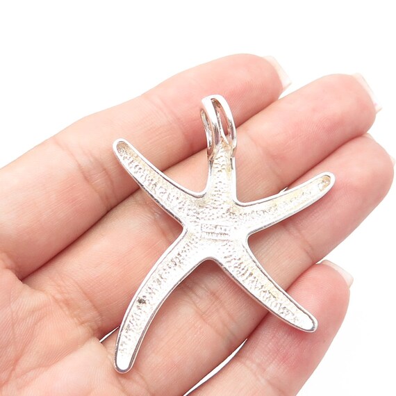 925 Sterling Silver Vintage Starfish Slide Pendant - image 2