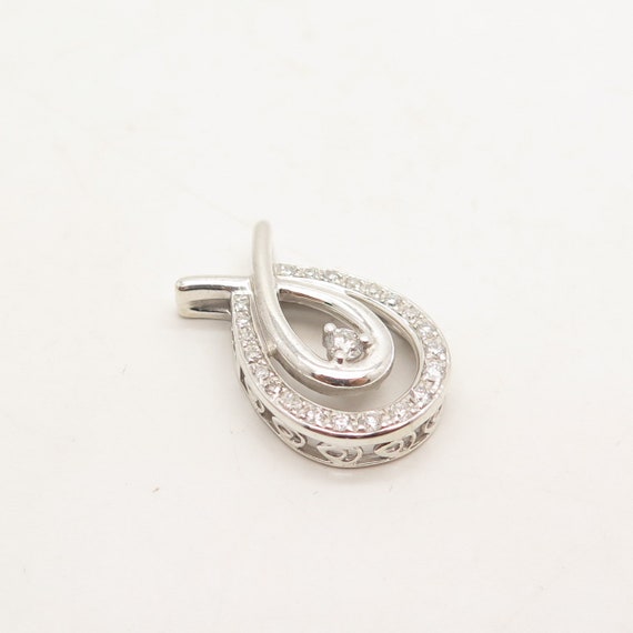 925 Sterling Silver Real Diamond Slide Pendant - image 4