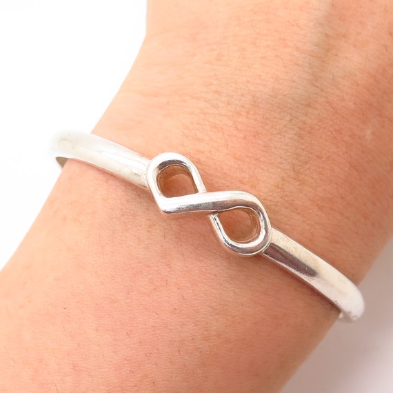 925 Sterling Silver Infinity Design Cuff Bracelet… - image 1