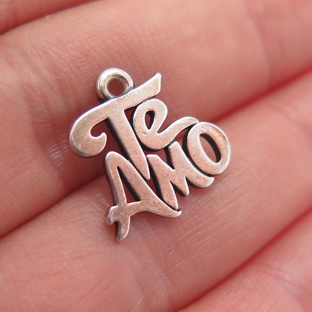 JAMES AVERY 925 Sterling Silver Vintage Te Amo Mini Charm Pendant