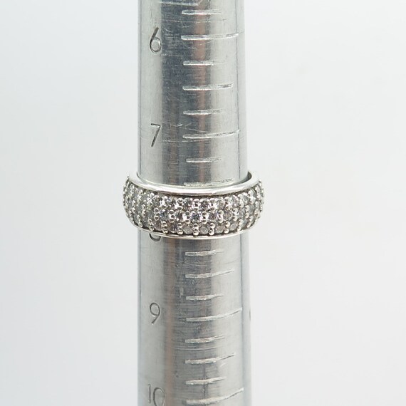 925 Sterling Silver Pave C Z Band Ring Size 8 - Etsy