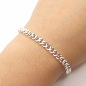 925 Sterling Silver Vintage Cable Link Bracelet 7 3/4&quot;