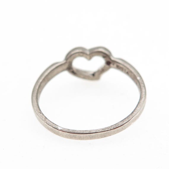 925 Sterling Silver Open Heart Ring Size 9 View 5