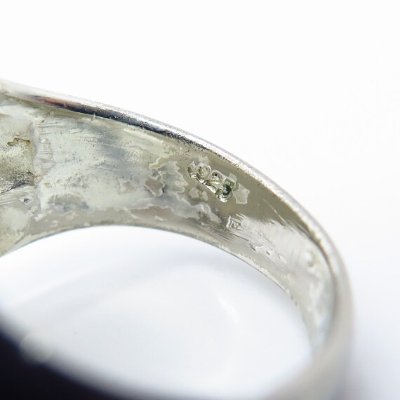 925 Sterling Silver Vintage HAN Ribbed Wide Ring … - image 7