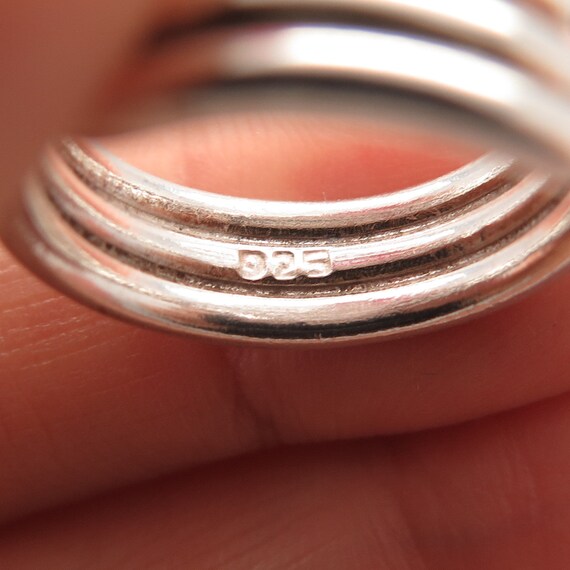 925 Sterling Silver Vintage Modernist Ring Size 6 - image 8