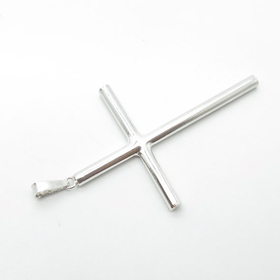 925 Sterling Silver Vintage Classic Cross Pendant - image 7