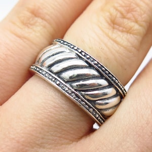 925 Sterling Silver Vintage Braided Band Ring Size 6