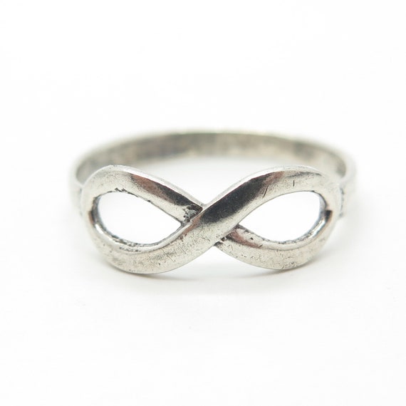 925 Sterling Silver Vintage Infinity Ring Size 7.… - image 3