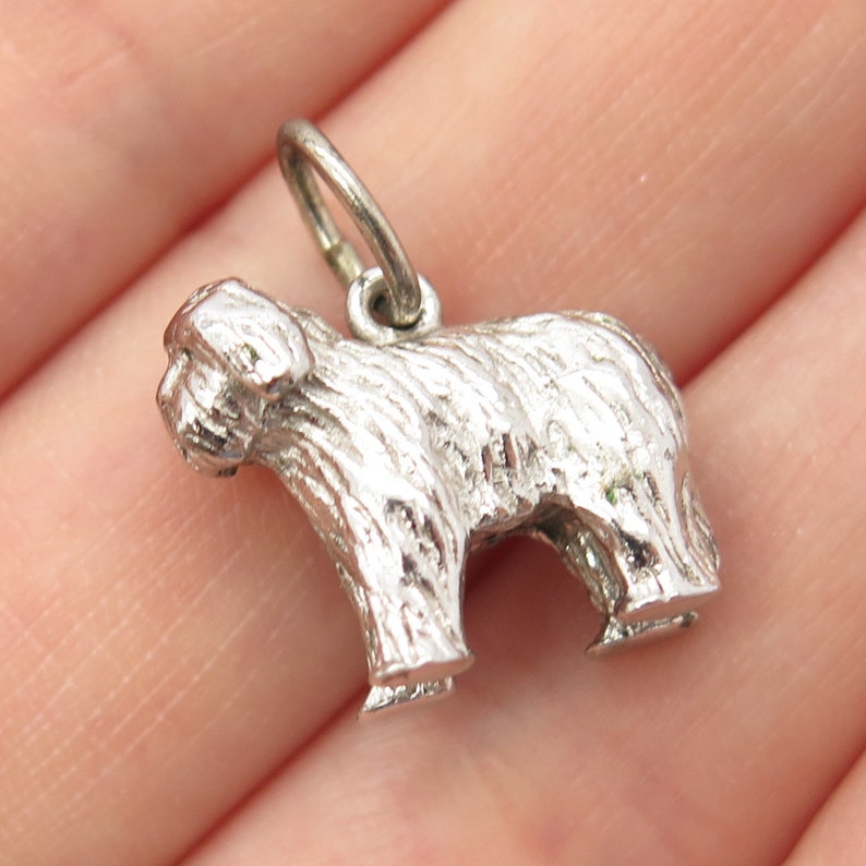 925 Sterling Silver Antiqued Dog Charm 925 Sterling Silver Antiqued Dog Charm
