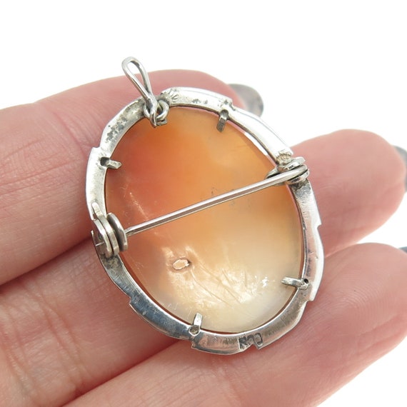 800 Silver Vintage Real Mother-of-Pearl and Marca… - image 2