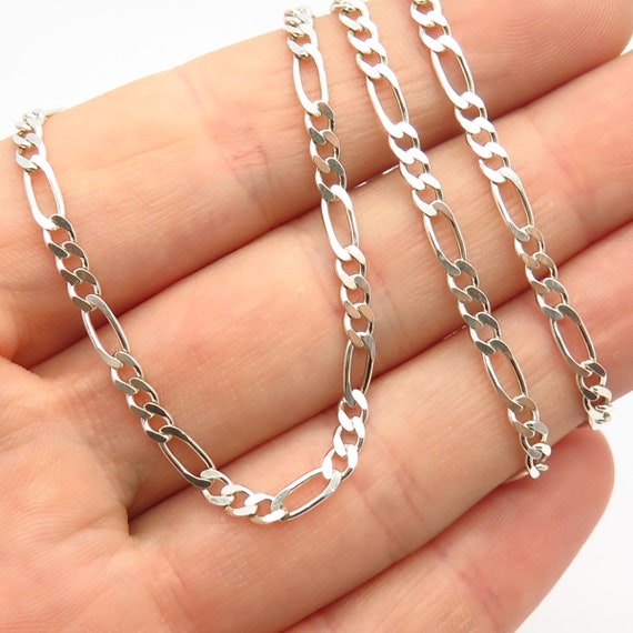 925 Sterling Silver Italy Figaro Chain 