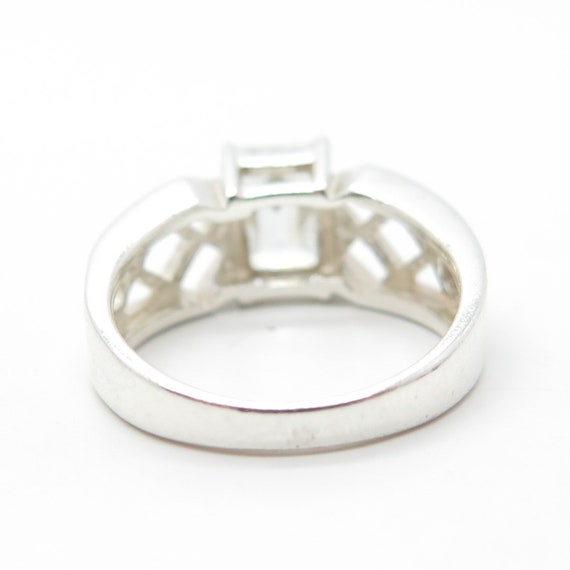 925 Sterling Silver Emerald-Cut Shaped C Z Cage R… - image 5