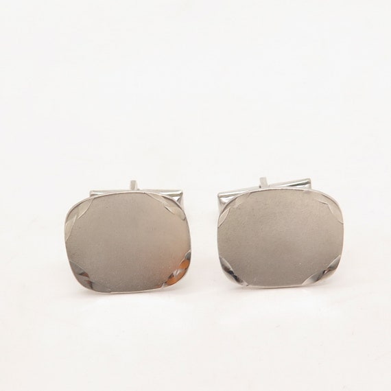 925 Sterling Silver Vintage Rectangle Cufflinks View 5